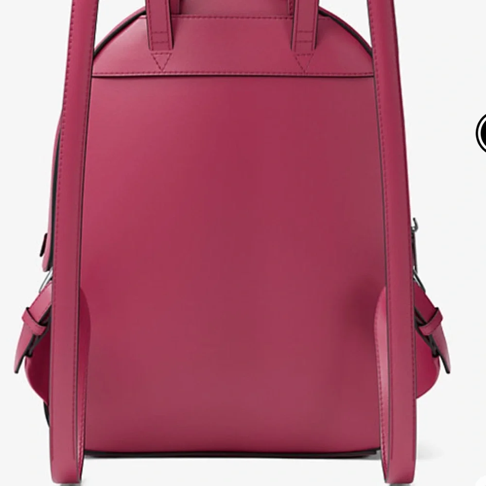 MICHAEL KORS Jaycee Medium Zip Pocket Pebbled Leather Backpack Dark Raspberry